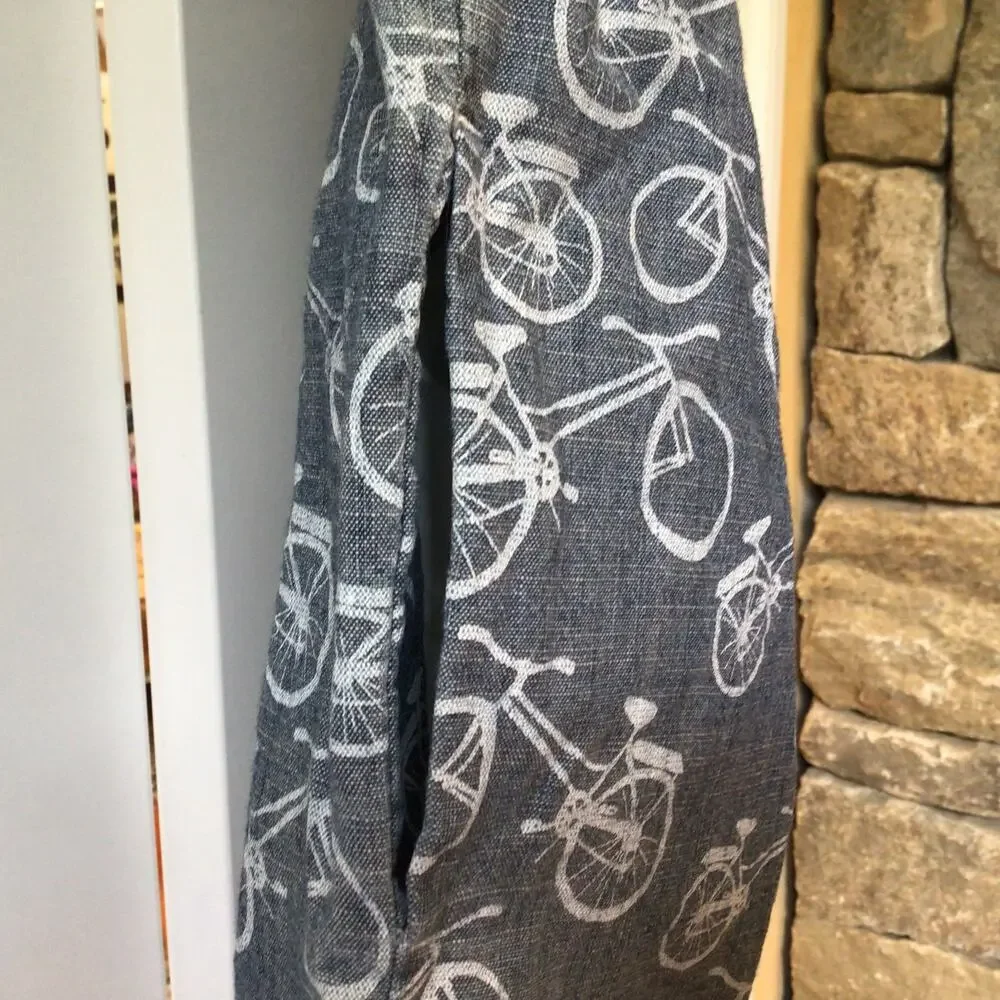 Crewcuts Blue Chambray Bicycle Print Cotton Dress Sz 10